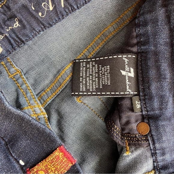 7 for all Mankind A pocket bootcut jeans soft ripped bottom leg high rise size28 - Picture 8 of 15